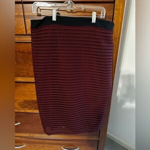 Eloquii Burgundy Textured Stripe Knit Skirt. Size 14. NWOT.